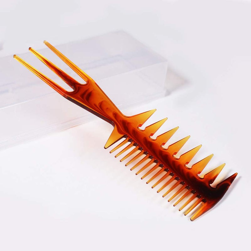 lasenersm 3 Pieces 3-in-1 Double-Sided Plastic Fish Tail Comb: Multifunctional Styling Tool for Hair Coloring, Highlighting, Balayage, and Microbraiding - Image 4